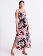 Marks & Spencer Printed Strap Beach Dress Navy Mix