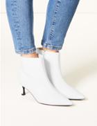 Marks & Spencer Wide Fit Kitten Heel Ankle Boots White