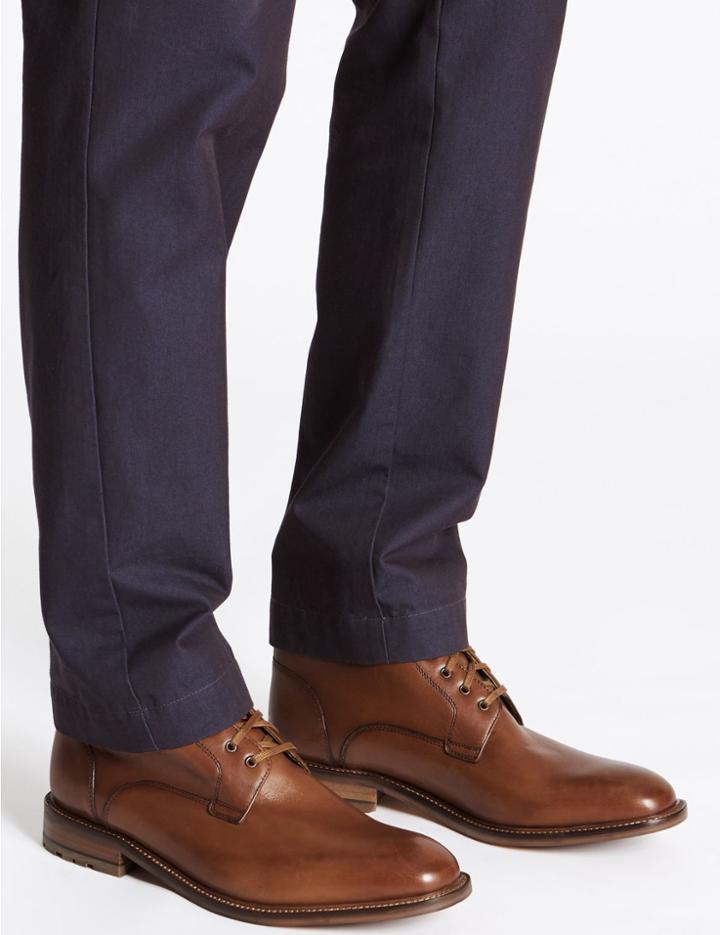 Marks & Spencer Leather Lace-up Boots Tan