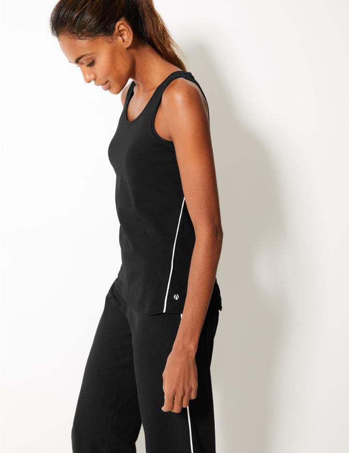Marks & Spencer Active Cotton Rich Vest Black