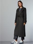 Marks & Spencer Wool Rich Wrap Coat With Cashmere Charcoal
