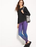 Marks & Spencer Quick Dry Printed Leggings Purple Mix