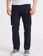 Marks & Spencer Pure Cotton Cargo Trousers Navy