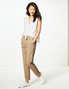 Marks & Spencer Cotton Rich Side Stripe Tapered Leg Chinos Natural Mix