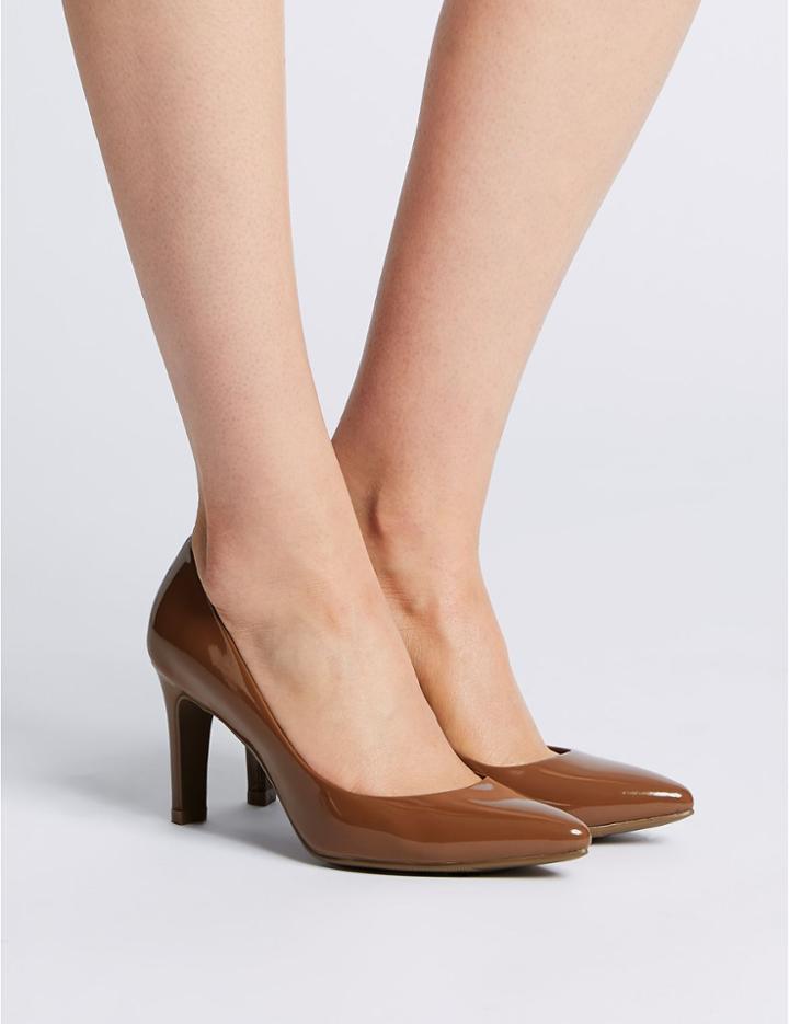 Marks & Spencer Stiletto Heel Pointed Court Shoes Light Caramel