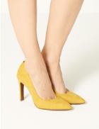 Marks & Spencer Stiletto Heel Pointed Toe Court Shoes Ochre