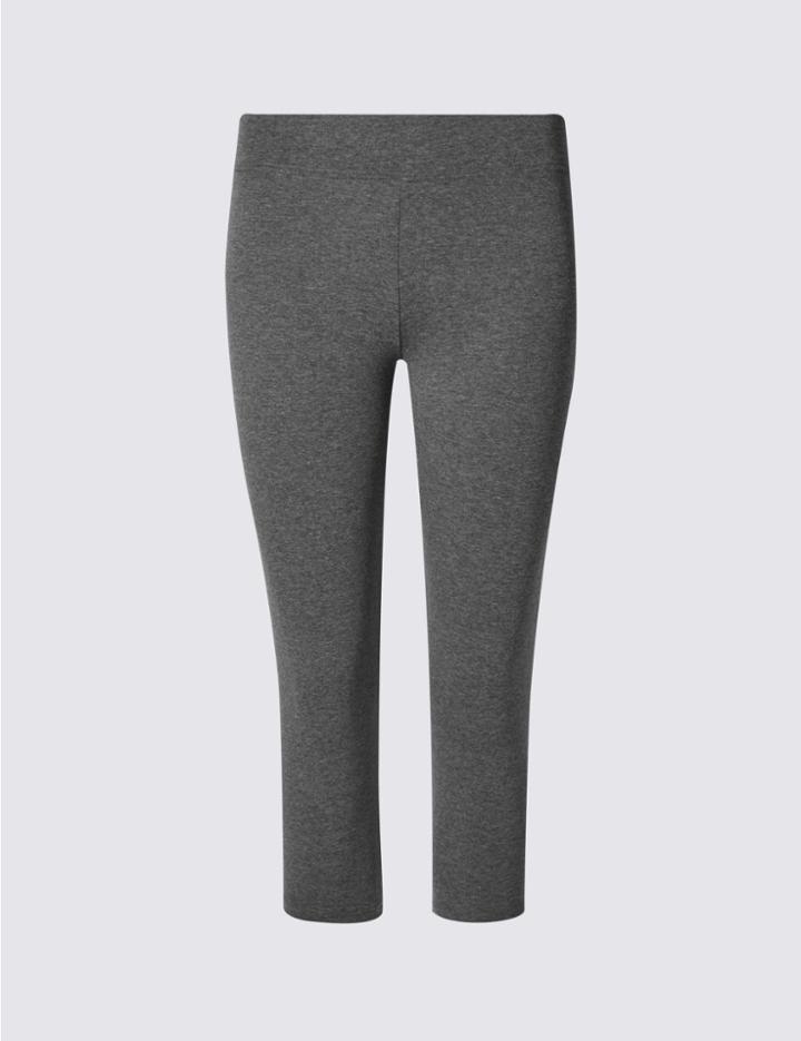 Marks & Spencer Cotton Rich Cropped Leggings Charcoal