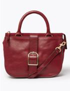 Marks & Spencer Heritage Leather Saddle Bag Bordeaux
