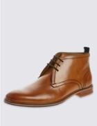 Marks & Spencer Leather Lace-up Chukka Boots Tan
