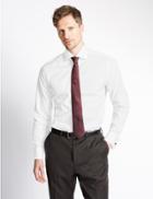 Marks & Spencer 2in Longer Pure Cotton Non-iron Regular Shirt White