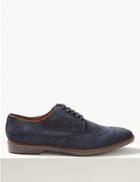 Marks & Spencer Leather Brogue Shoes Navy