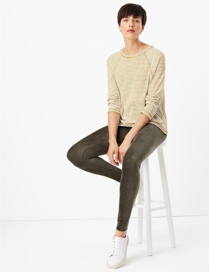 Marks & Spencer Corduroy Slim Fit Ankle Grazer Leggings