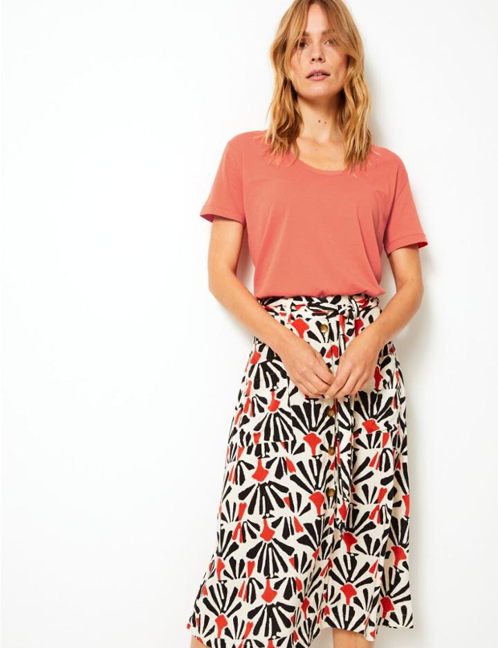 Marks & Spencer Pure Supima Cotton Straight T-shirt Apricot