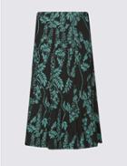Marks & Spencer Jacquard Print A-line Midi Skirt Black Mix