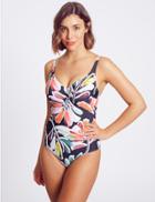 Marks & Spencer Secret Slimming&trade; Printed Swimsuit Dd-g Navy Mix