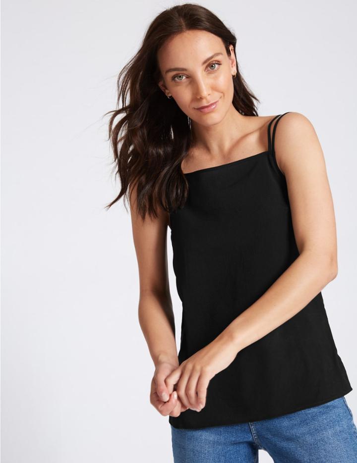 Marks & Spencer Square Neck Vest Top Black