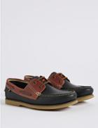 Marks & Spencer Leather Two Tone Lace-up Shoes Navy