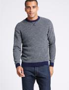 Marks & Spencer Pure Cotton Textured Jumper Denim Mix