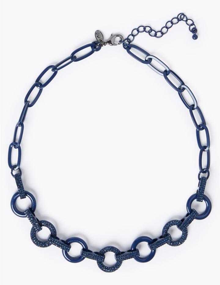 Marks & Spencer Colour Block Chain Necklace Blue