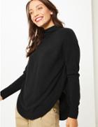 Marks & Spencer Curved Hem High Neck Jumper Black