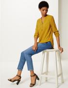 Marks & Spencer Button Detailed Blouse Yellow