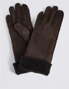 Marks & Spencer Sheepskin Gloves Chocolate