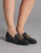 Marks & Spencer Leather Ring Detail Loafers Black
