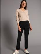 Marks & Spencer Wool Blend Cropped Trousers Black