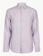 Marks & Spencer Pure Linen Shirt Dark Lilac