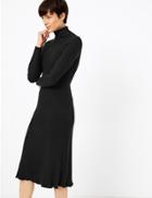 Marks & Spencer Ribbed Fit & Flare Knitted Dress Black