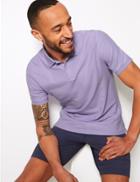 Marks & Spencer Slim Fit Pure Cotton Polo Shirt Lilac