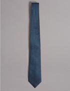 Marks & Spencer Pure Silk Spotted Tie Blue