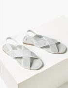 Marks & Spencer Cross Over Strap Sandals Metallic