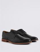Marks & Spencer Leather Layered Sole Lace-up Derby Shoes Black
