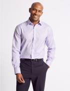 Marks & Spencer Pure Cotton Tailored Fit Shirt Lilac