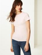 Marks & Spencer 2 Pack Fitted Short Sleeve T-shirt Light Pink Mix