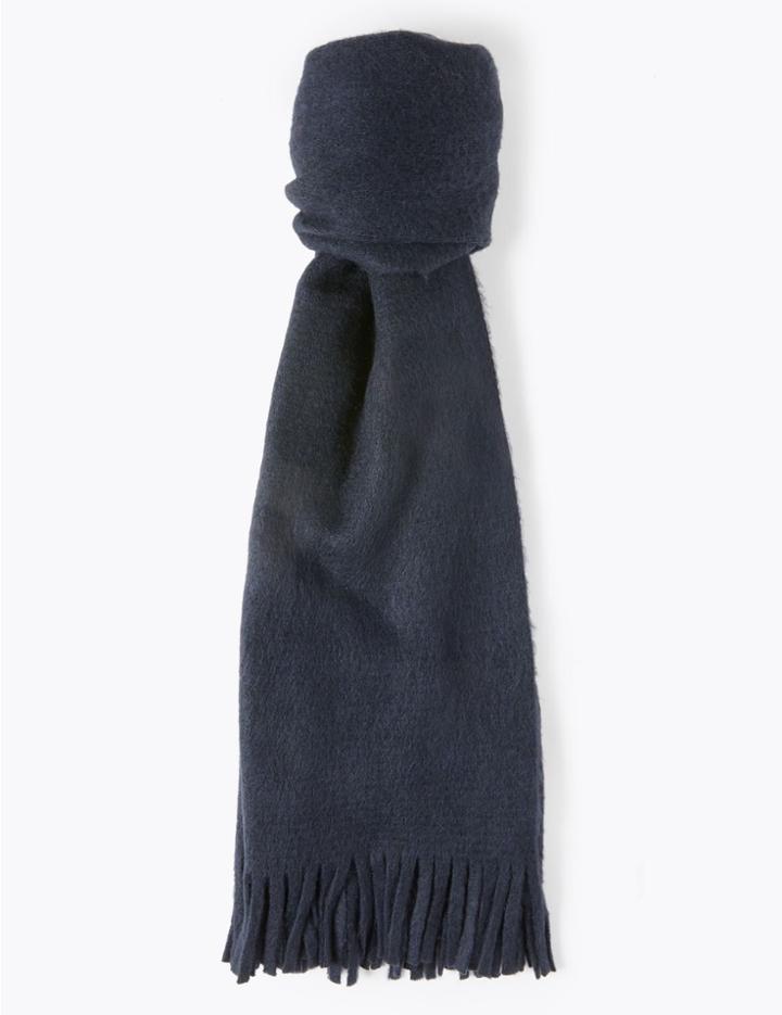 Marks & Spencer Brushed Knit Scarf Navy
