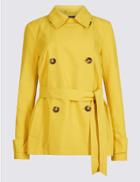 Marks & Spencer Double Breasted Trench Coat With Stormwear&trade; Buttercup