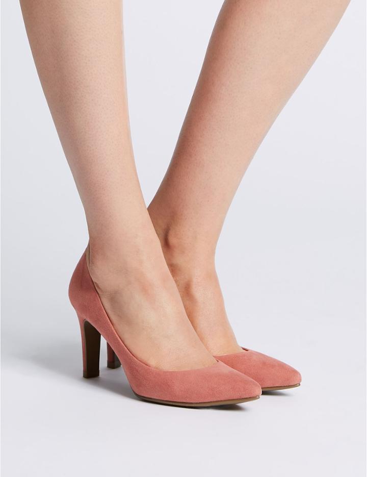 Marks & Spencer Stiletto Pointed Court Shoes Pink