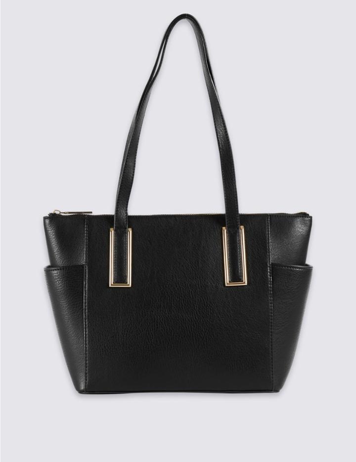 Marks & Spencer Metal Tab Shopper Bag Black