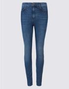 Marks & Spencer Embroidered Roma Rise Jeans Medium Blue