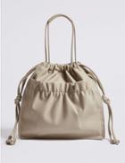 Marks & Spencer Faux Leather Slouchy Shopper Bag Grey