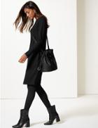 Marks & Spencer Ponte Long Sleeve Shift Dress Black