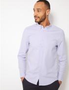 Marks & Spencer Slim Fit Oxford Shirt With Stretch Lilac