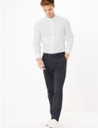 Marks & Spencer Cotton Rich Grandad Slim Fit Shirt White