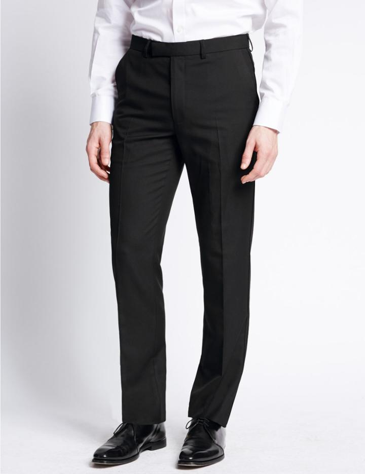 Marks & Spencer Black Slim Fit Dinner Trousers Black