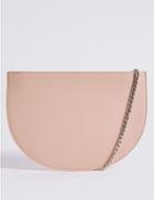 Marks & Spencer Faux Leather Half Moon Shoulder Bag Blush Pink