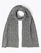 Marks & Spencer Cable Knit Scarf Black Mix