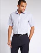 Marks & Spencer 2 Pack Easy To Iron Short Sleeve Shirts Lilac Mix