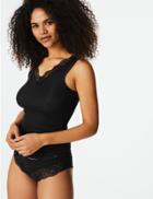 Marks & Spencer V-neck Vest With Lace Black